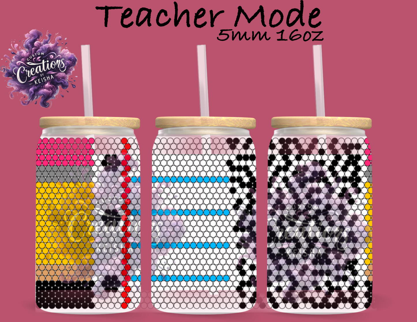 Teacher Mode Rhinestone Tumbler Template(sublimation)
