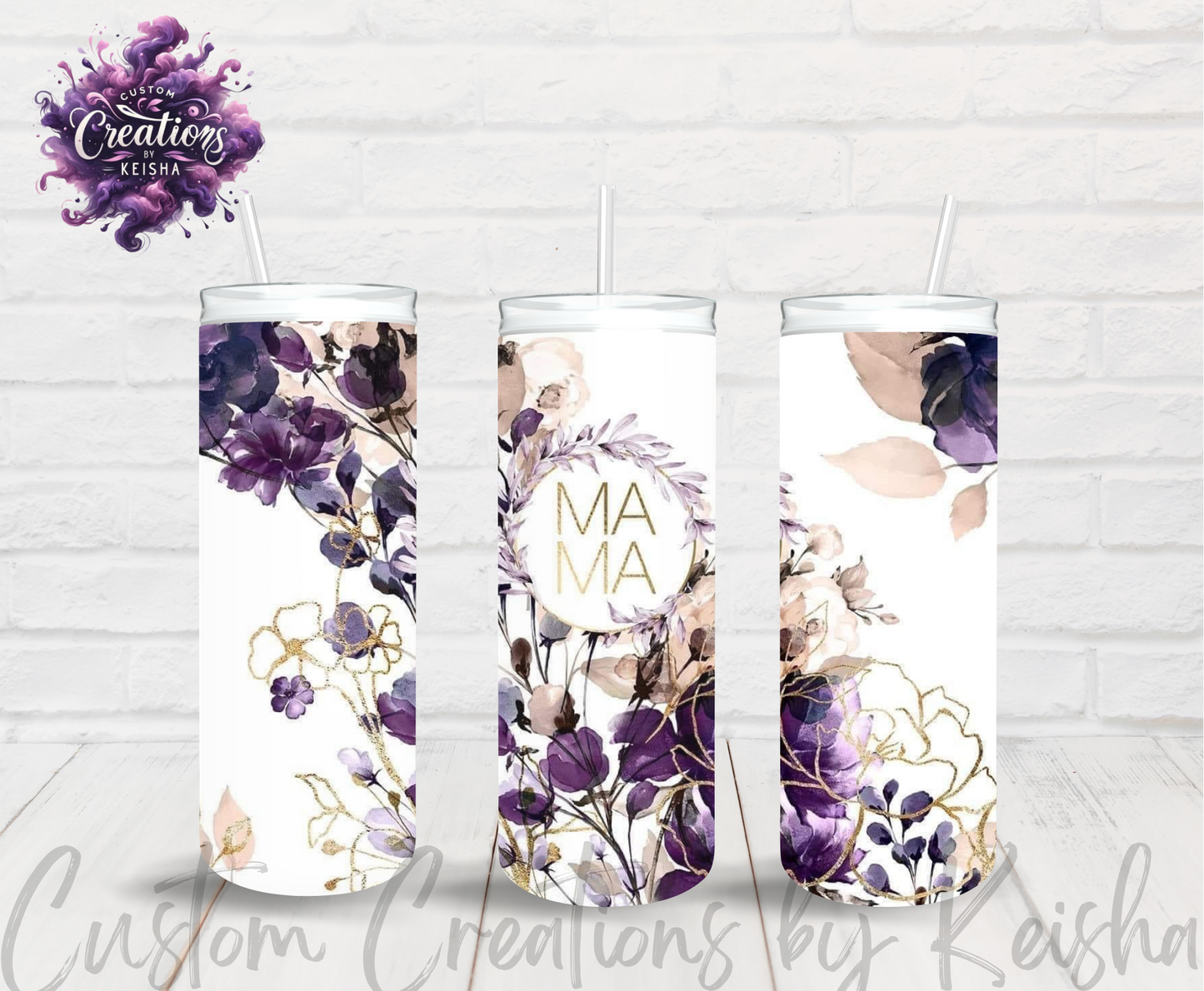 Mama 20oz Glittered Sublimation Tumblers