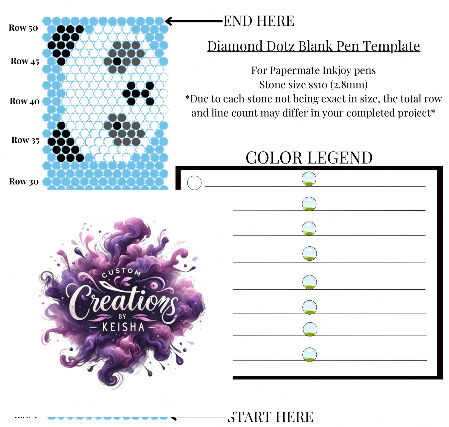 Panda Bears Diamond Dots Pen Template