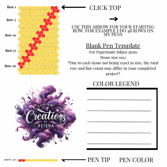 Softball Rhinestone Pen Template