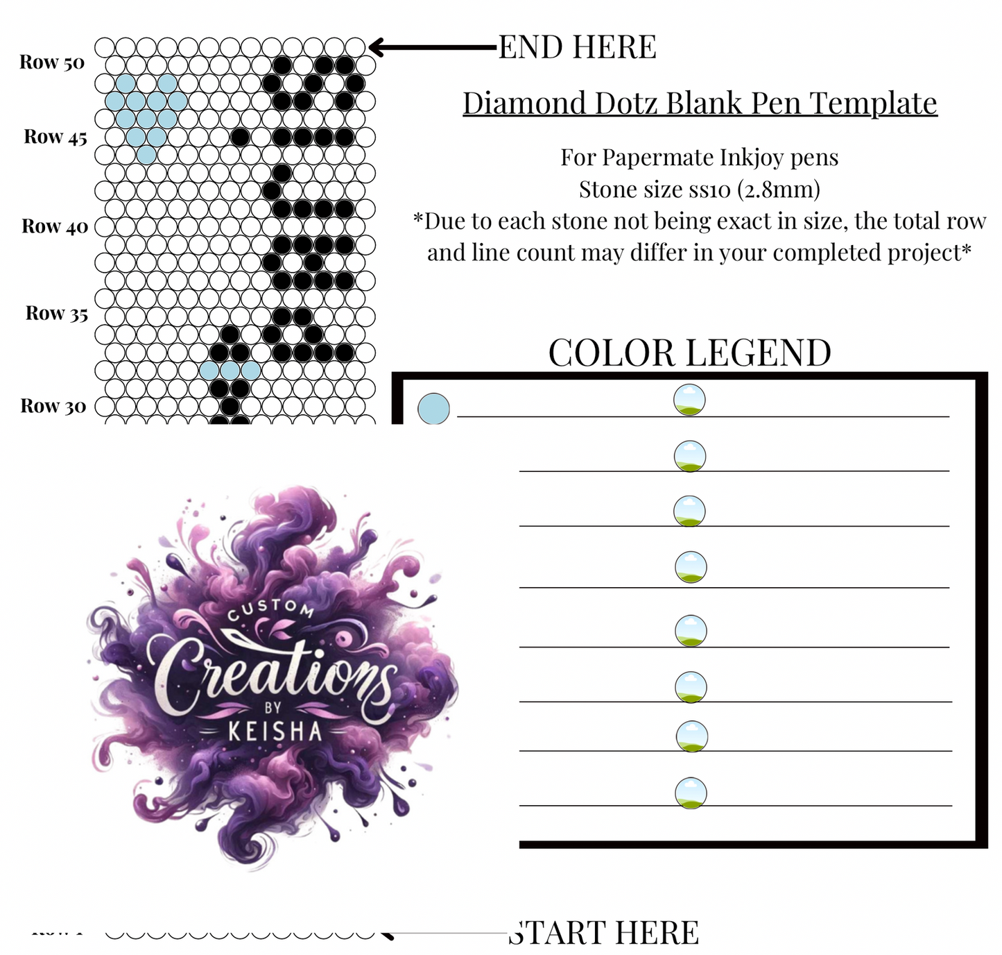 Paris Diamond Dots Pen Template