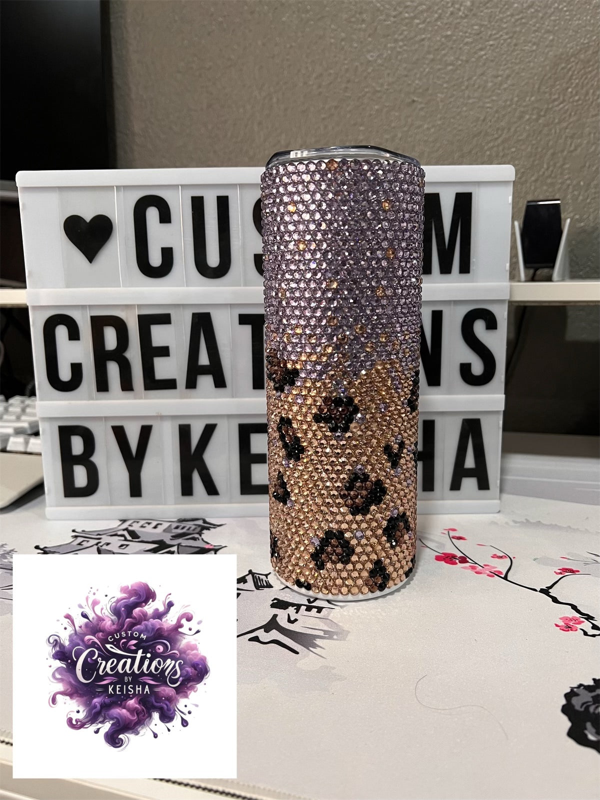 Leopard Rhinestone Tumbler