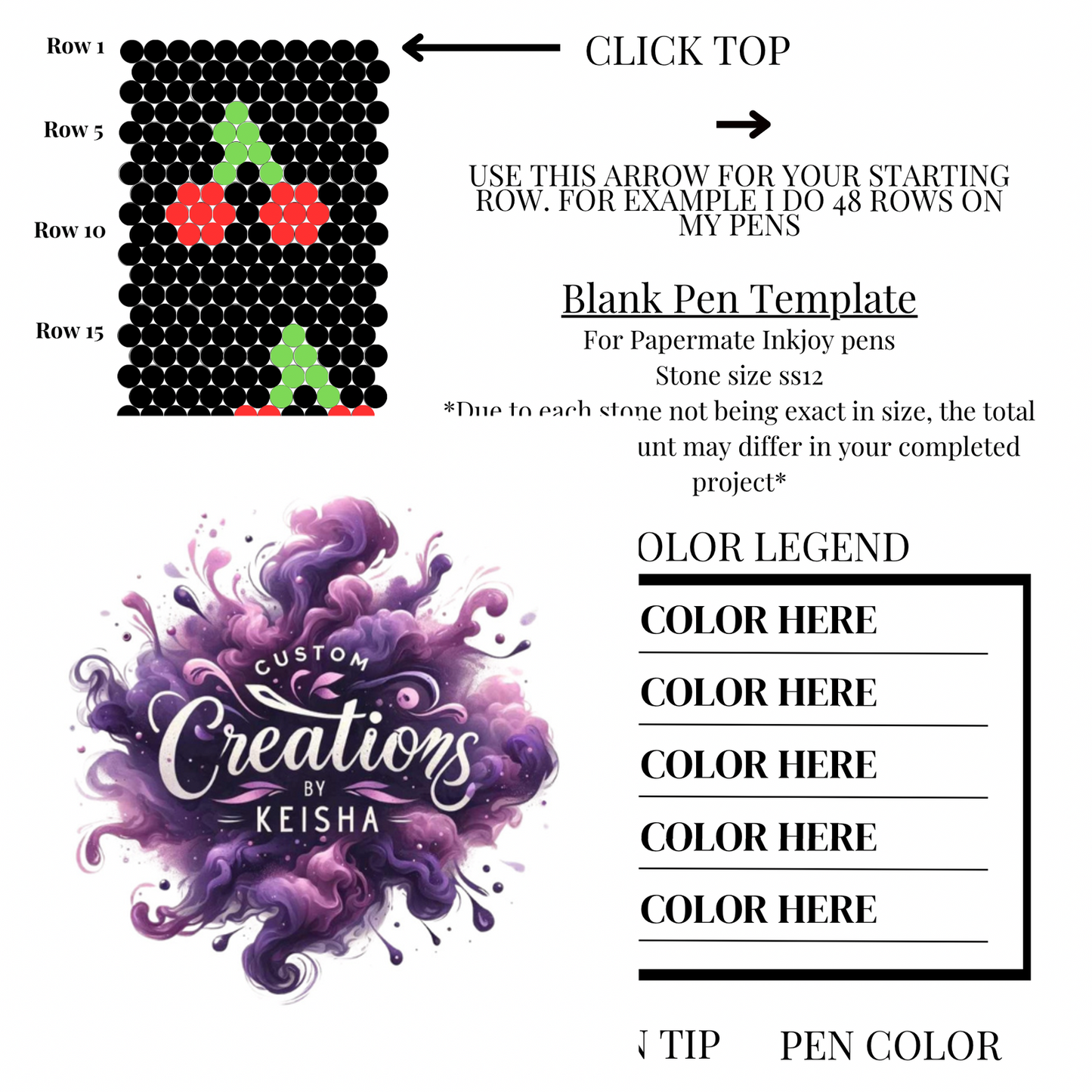 Cherry Rhinestone Template