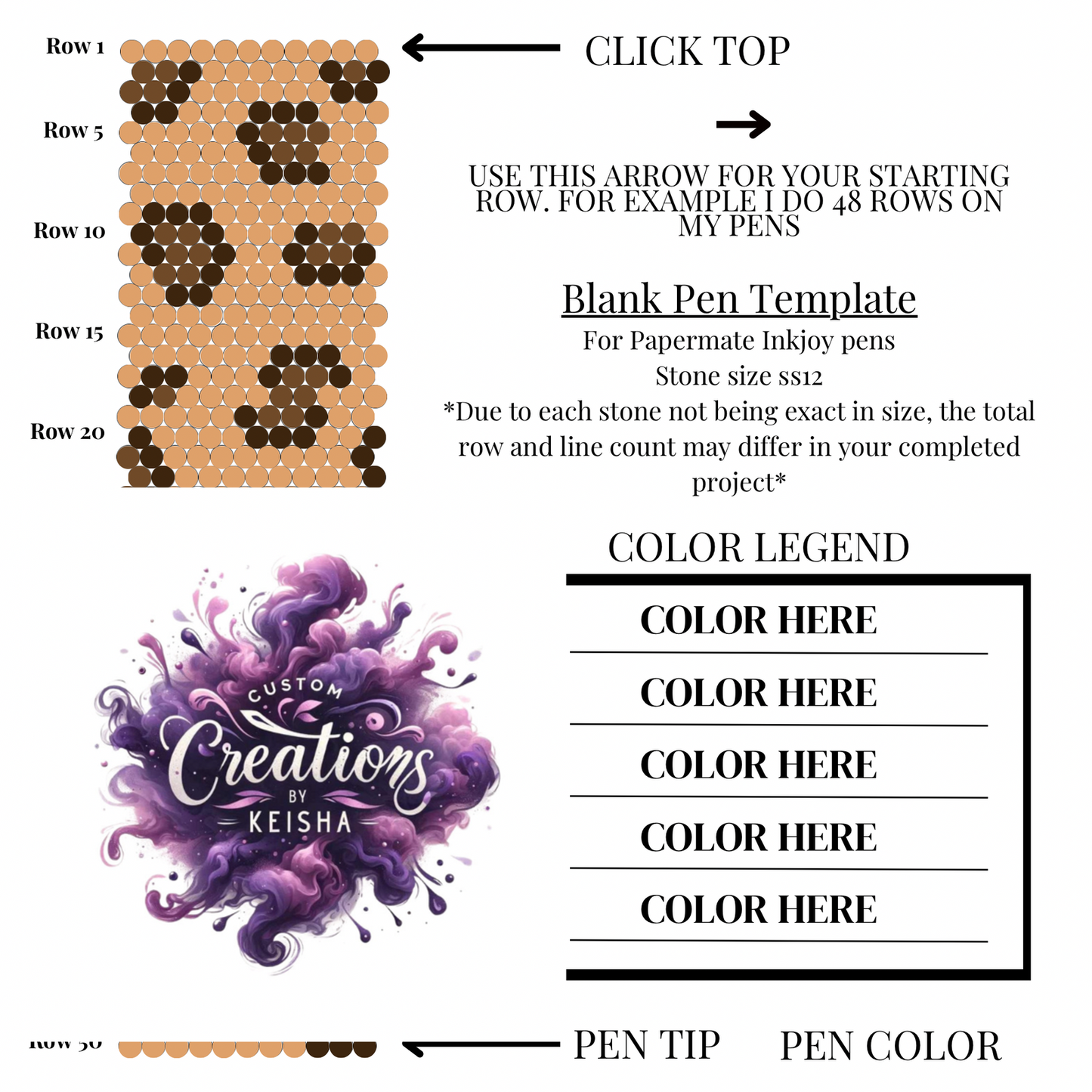 Leopard Rhinestone Pen Template