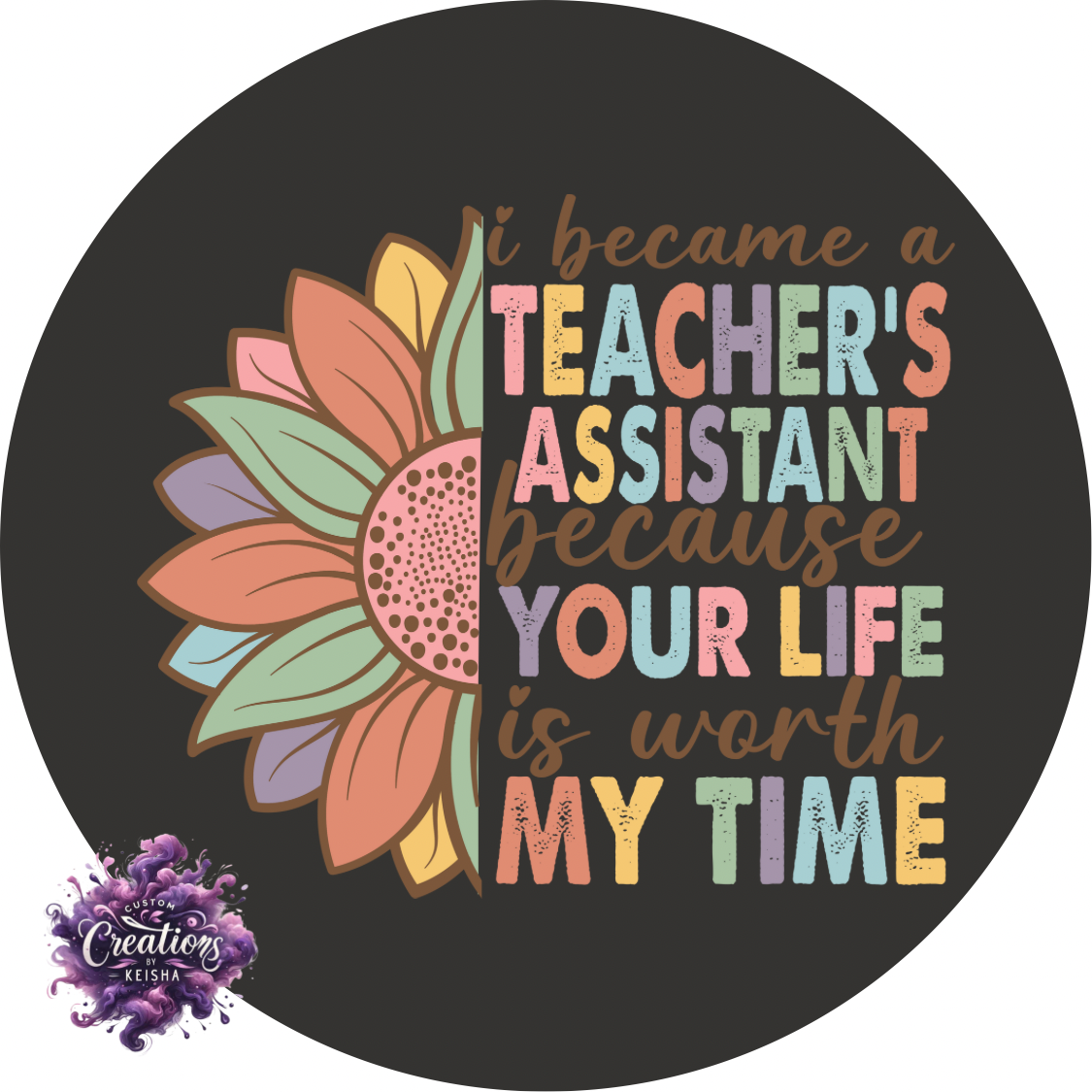 Teacher Assistant Sublimation Keychain