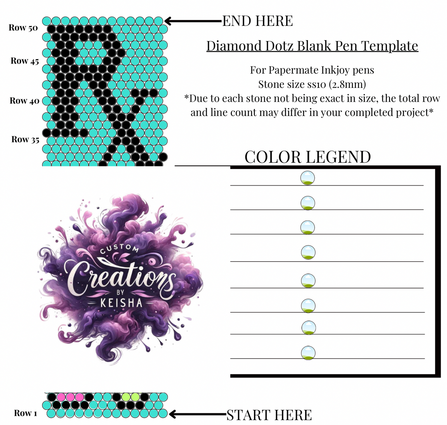 RX Diamond Dots Pen Template