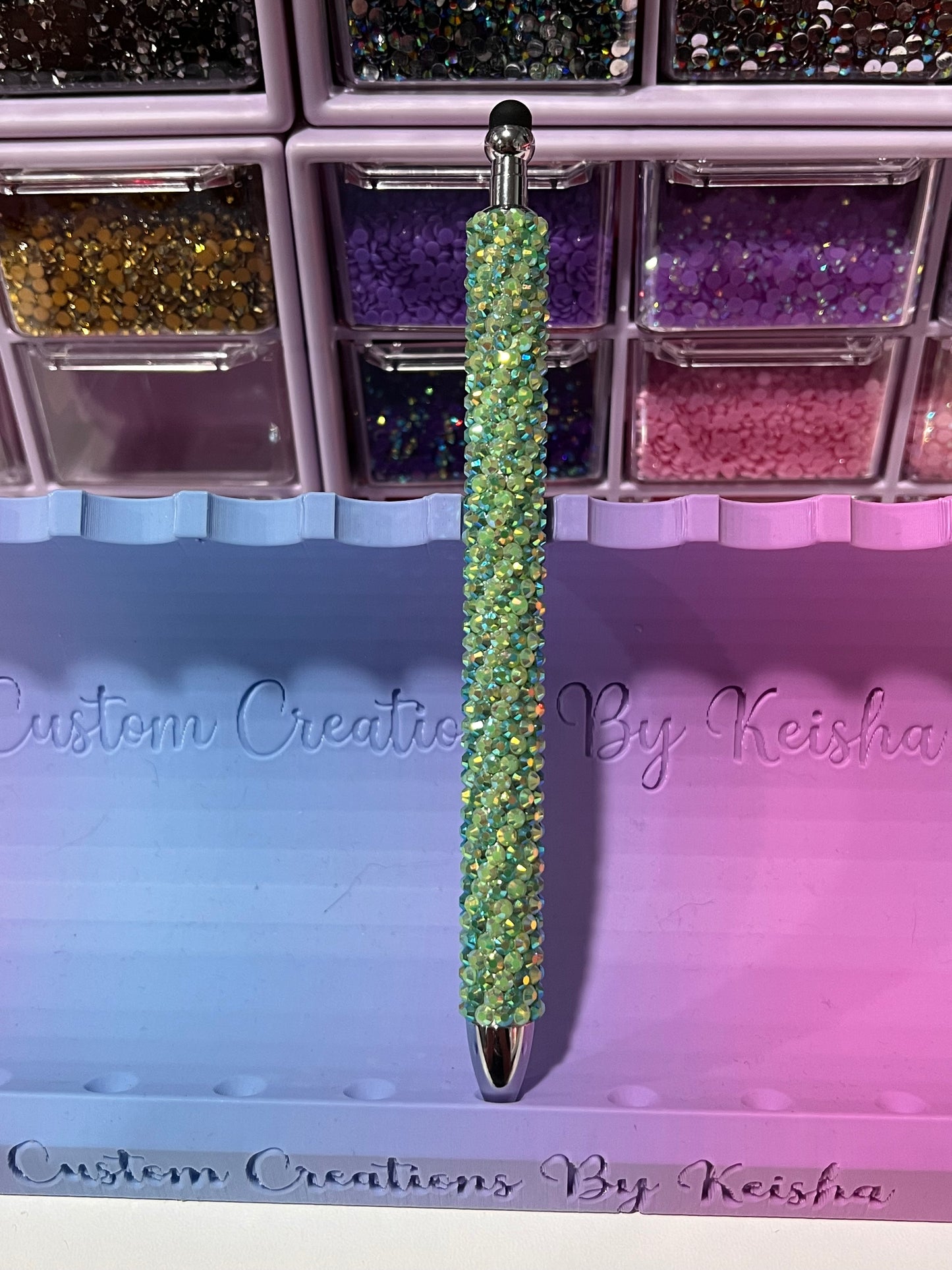 Rhinestone Swirl Metal Pen