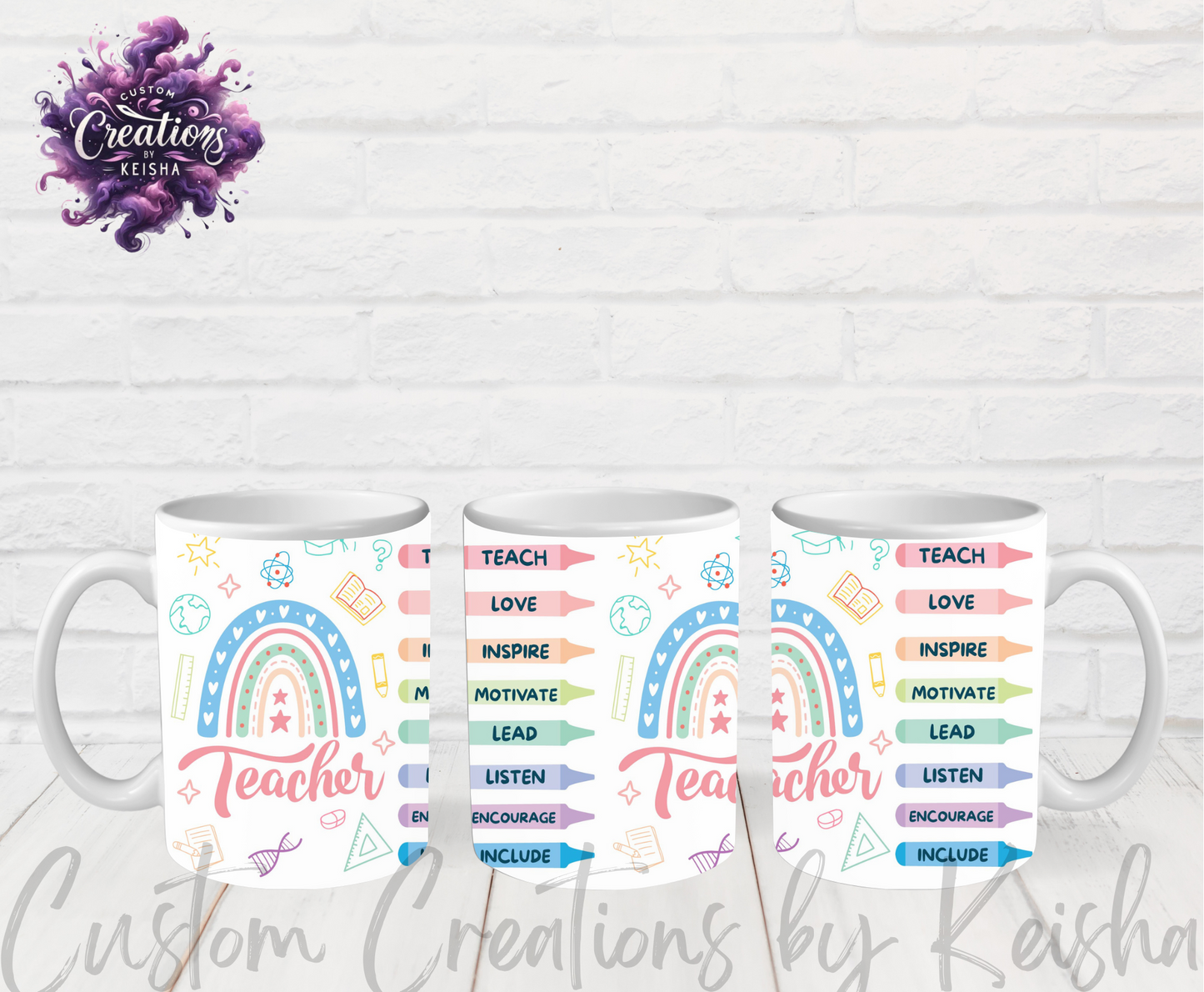 Ceramic Teacher Sublimation Coffee Mugs