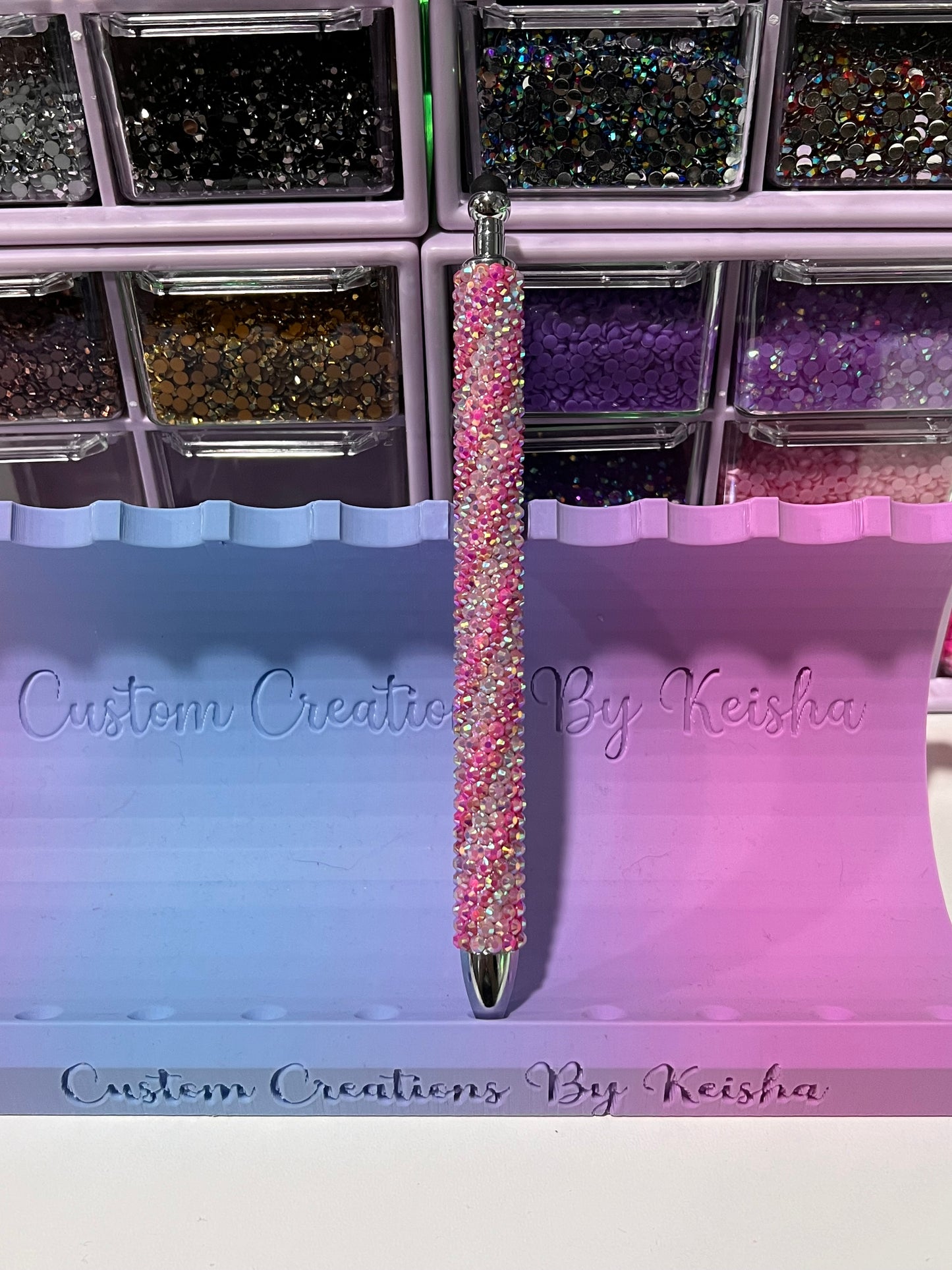 Rhinestone Swirl Metal Pen