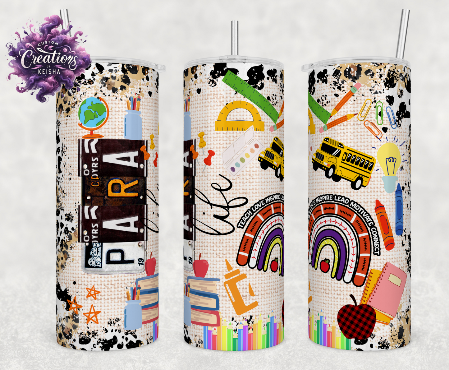 Teacher 20oz Glittered Sublimation Tumblers