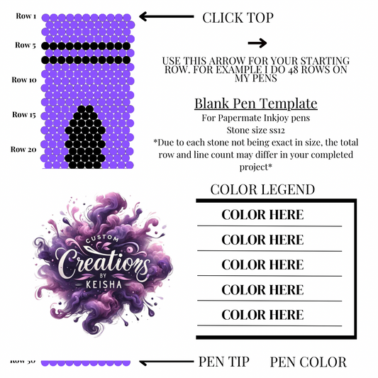 Crayon Rhinestone Pen Template