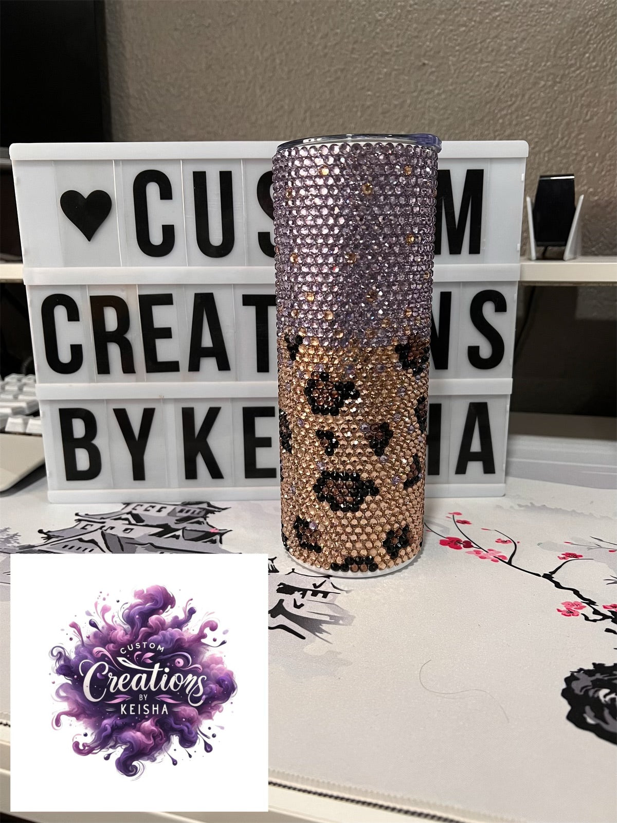 Leopard Rhinestone Tumbler