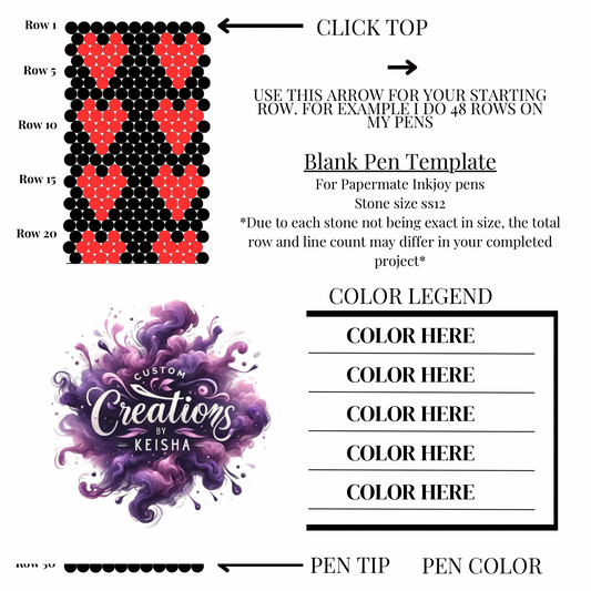 Queen of Hearts Rhinestone Template