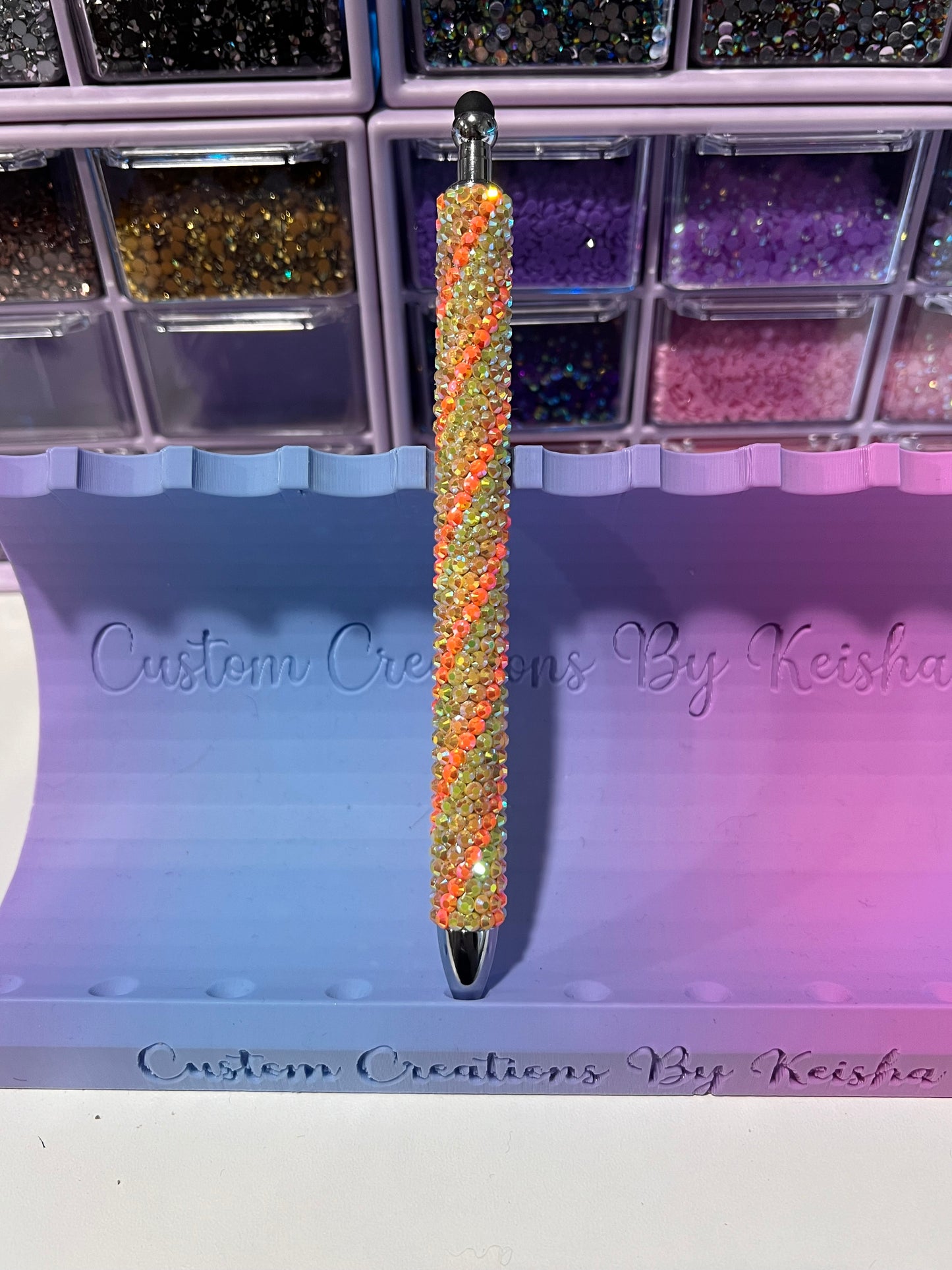 Rhinestone Swirl Metal Pen