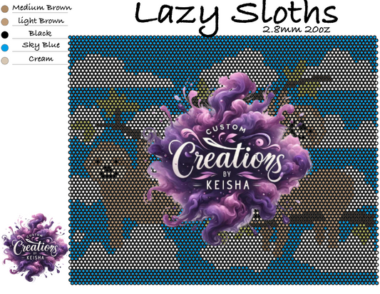 Lazy Sloths Rhinestone Tumbler Template