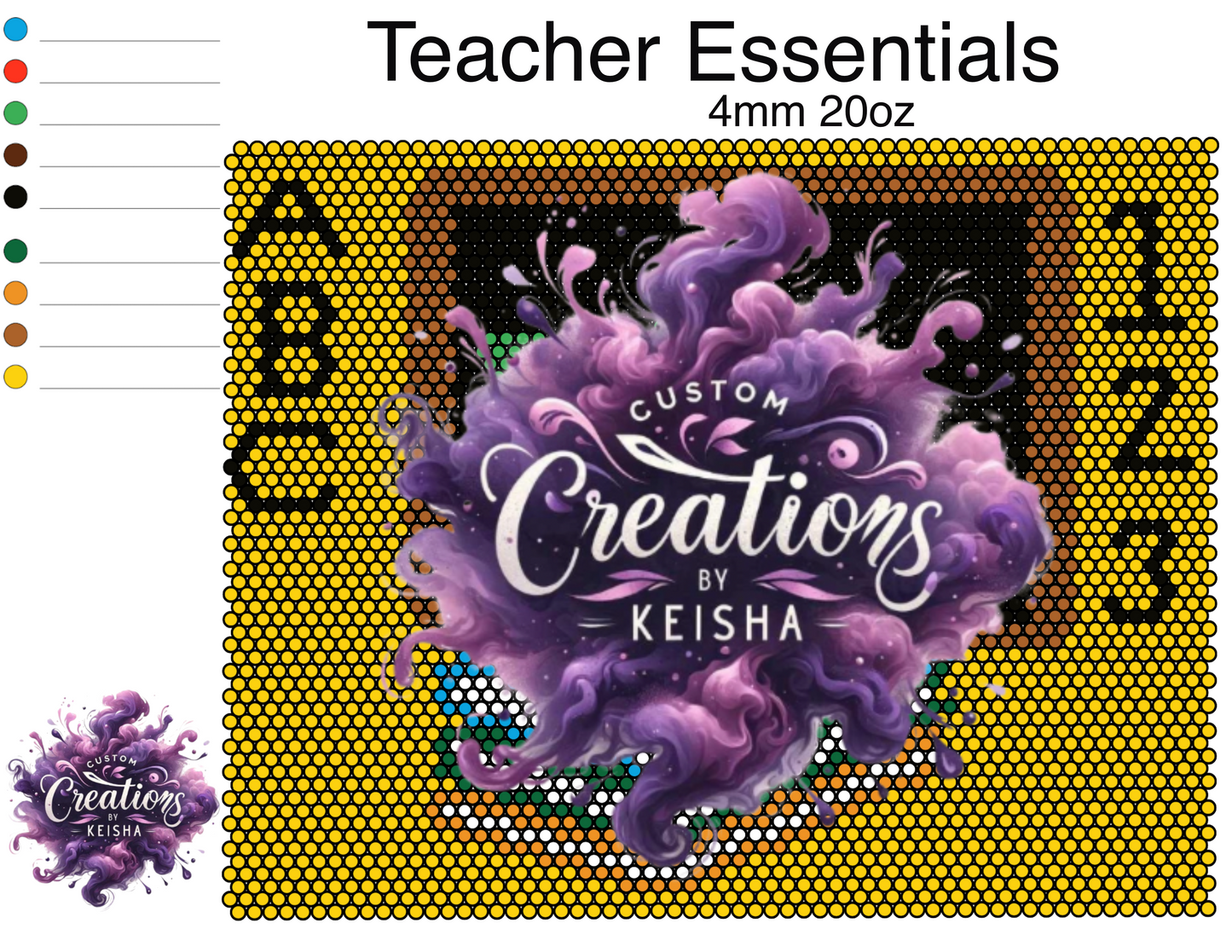 Teacher Essentials Rhinestone Tumbler Template