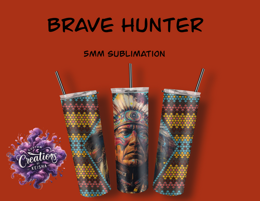 Brave Hunter Rhinestone Tumbler Template(sublimation)