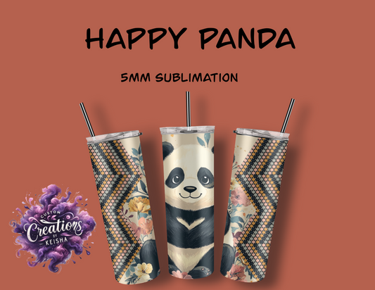 Happy Panda Rhinestone Tumbler Template(sublimation)