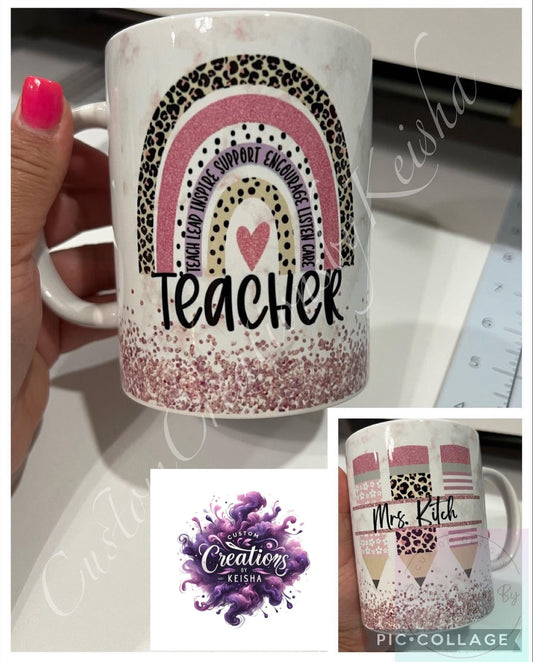 Ceramic Teacher Sublimation Coffee Mugs