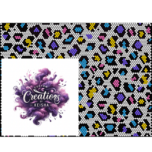 Pastel Leopard Rhinestone Tumbler Template