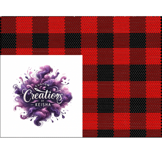 Red Plaid Rhinestone Tumbler Template