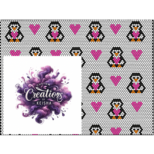 Penguin Love Rhinestone Tumbler Template