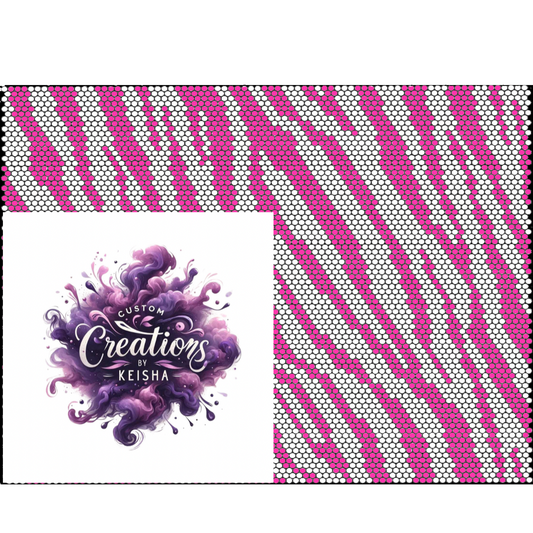 Pink Zebra Print Rhinestone Tumbler Template