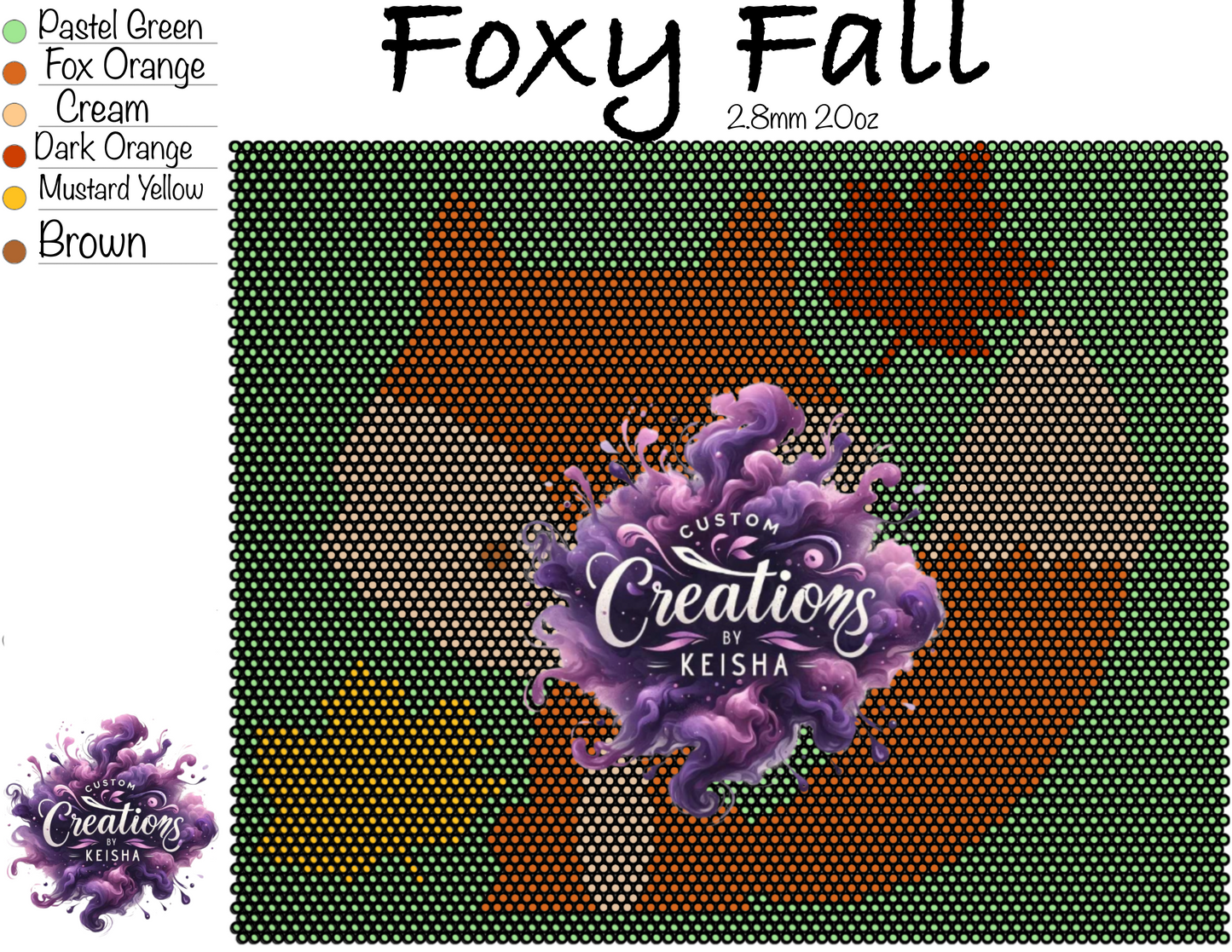 Foxy Fall Rhinestone Tumbler Template